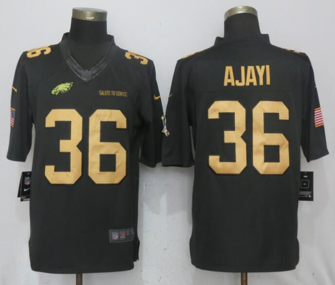  Eagles 36 Jay Ajayi Anthracite Gold Salute To Service Limited Jersey
