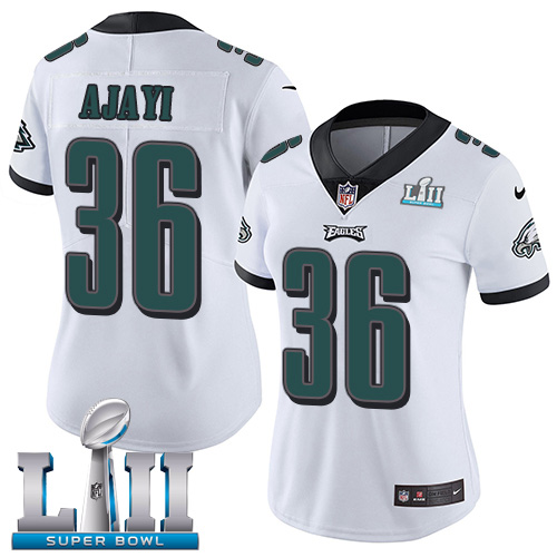  Eagles 36 Jay Ajayi White Women 2018 Super Bowl LII Vapor Untouchable Player Limited Jersey
