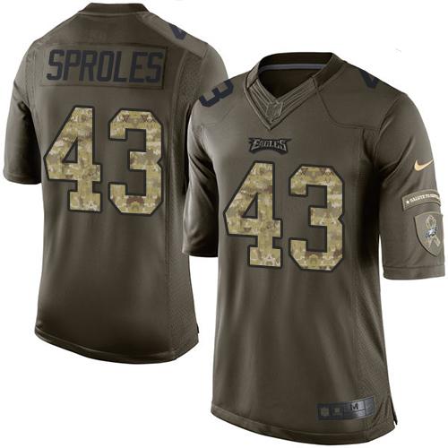  Eagles 43 Darren Sproles Green Men Stitched NFL Limited Salute to Service Jersey