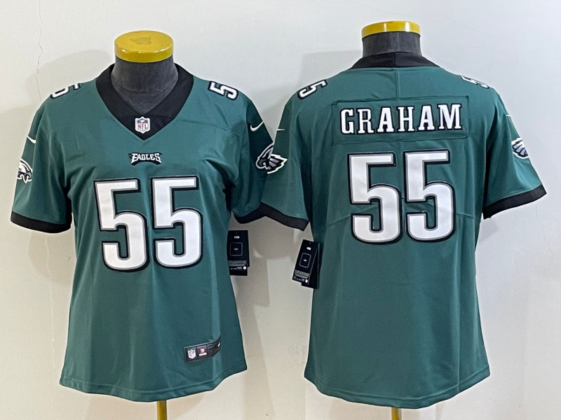 Nike Eagles 55 Brandon Graham Green Women Vapor Limited Jersey