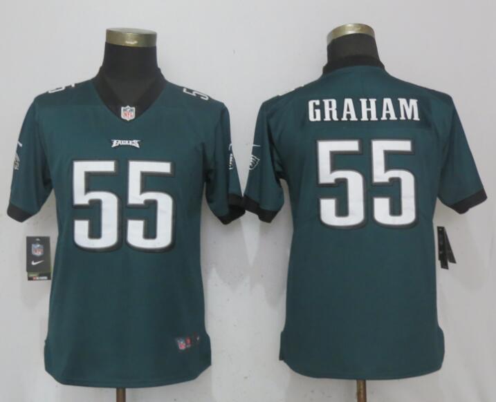  Eagles 55 Brandon Graham Green Women Vapor Untouchable Limited Jersey