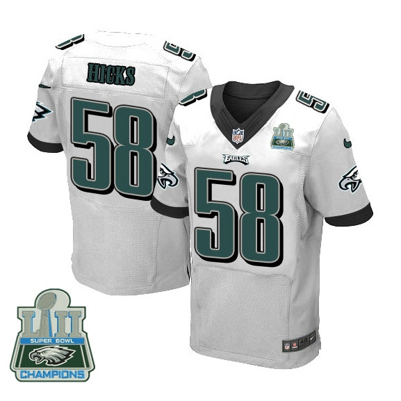  Eagles 58 Jordan Hicks White 2018 Super Bowl Champions Elite Jersey