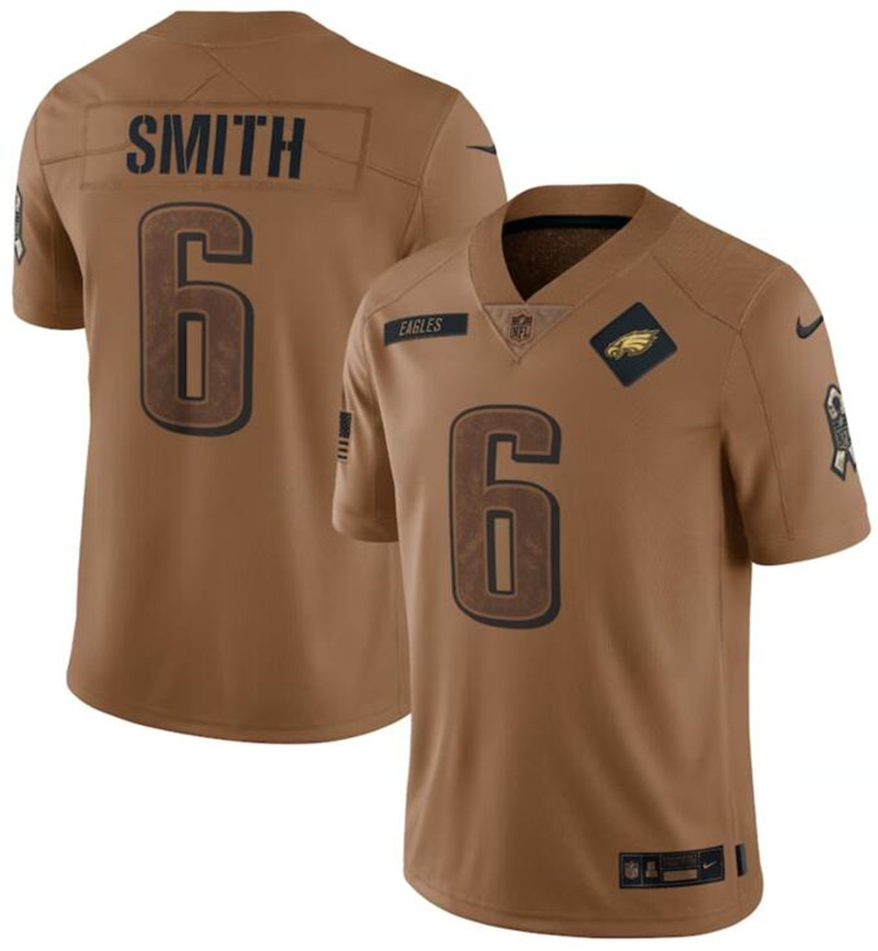 Nike Eagles 6 DeVonta Smith Brown Brown 2023 Salute To Service Limited Jersey