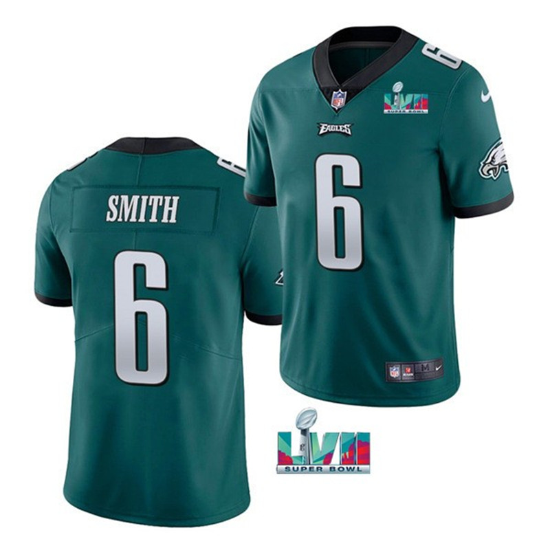 Nike Eagles 6 DeVonta Smith Green 2023 Super Bowl LVII Vapor Limited Jersey