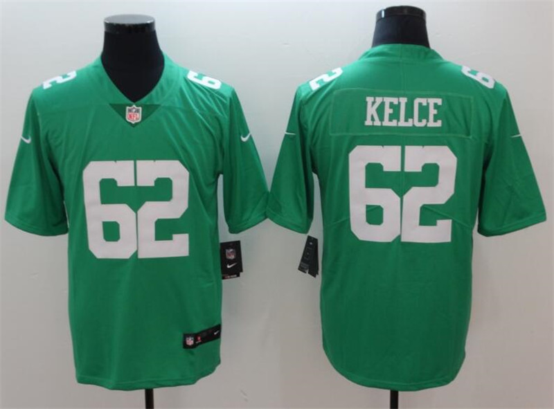 Nike Eagles 62 Jason Kelce Green 2021 Draft Vapor Limited Jersey