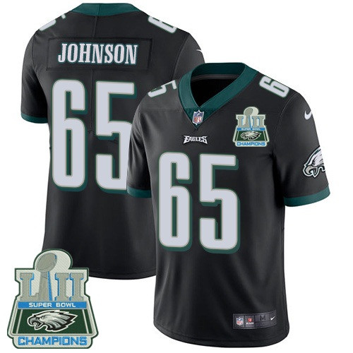  Eagles 65 Lane Johnson Black 2018 Super Bowl LII Champions Vapor Untouchable Player Limited Jersey