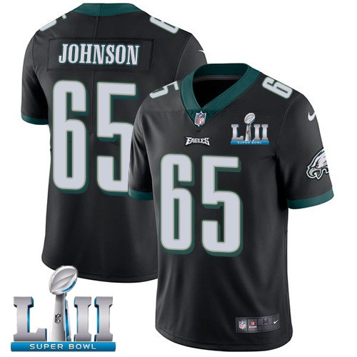 Eagles 65 Lane Johnson Black 2018 Super Bowl LII Vapor Untouchable Player Limited Jersey
