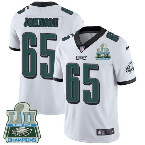  Eagles 65 Lane Johnson White 2018 Super Bowl LII Champions Vapor Untouchable Player Limited Jersey