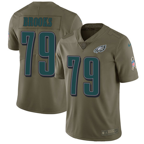  Eagles 79 Brandon Brooks Olive Salute To Service Limited Jersey