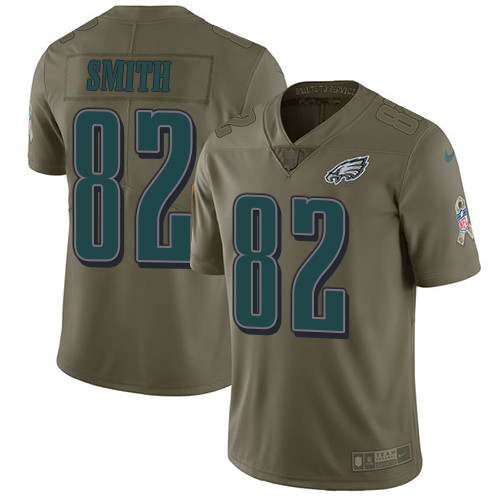  Eagles 82 Torrey Smith Olive Salute To Service Limited Jersey