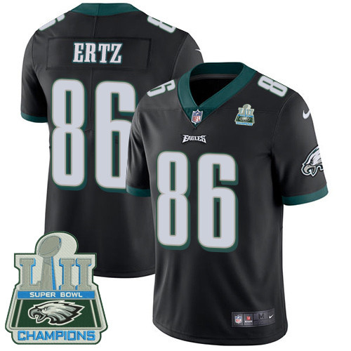  Eagles 86 Zach Ertz Black 2018 Super Bowl Champions Vapor Untouchable Player Limited Jersey