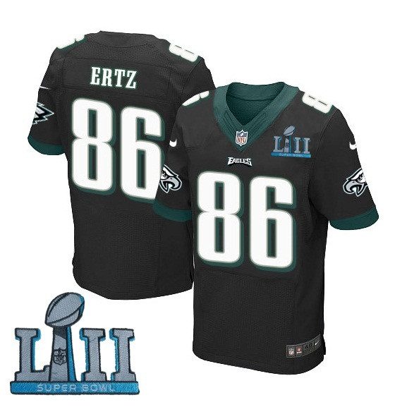  Eagles 86 Zach Ertz Black 2018 Super Bowl LII Elite Jersey