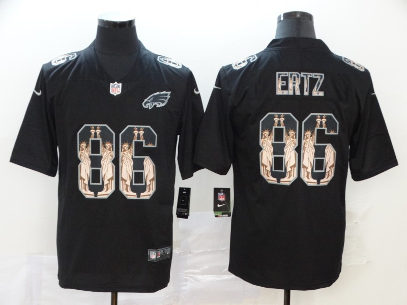 Nike Eagles 86 Zach Ertz Black Statue of Liberty Limited Jersey