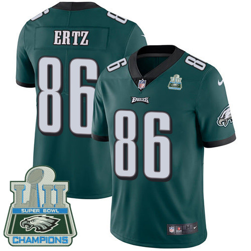  Eagles 86 Zach Ertz Green 2018 Super Bowl Champions Vapor Untouchable Player Limited Jersey