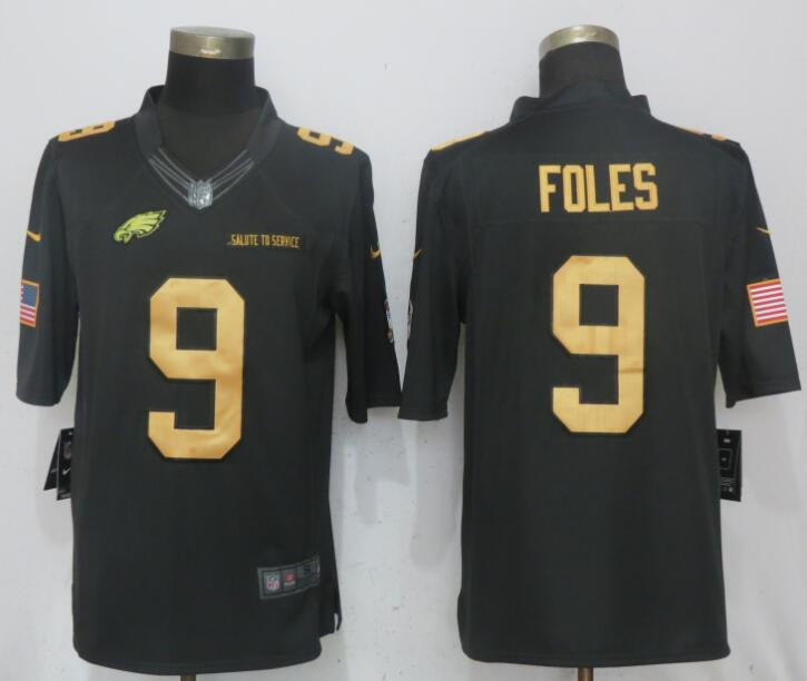  Eagles 9 Nick Foles Anthracite Gold Salute To Service Limited Jersey