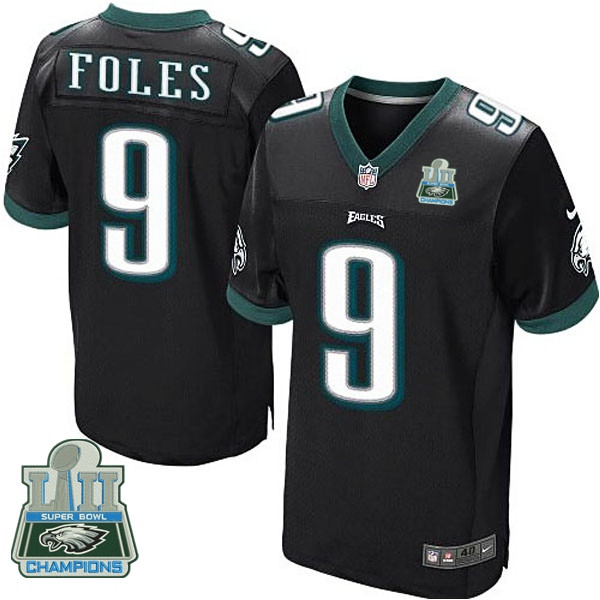  Eagles 9 Nick Foles Black 2018 Super Bowl Champions Elite Jersey