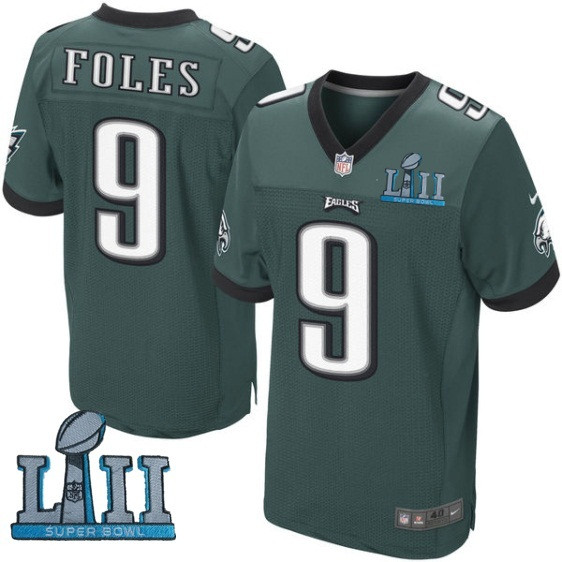 Eagles 9 Nick Foles Green 2018 Super Bowl LII Elite Jersey