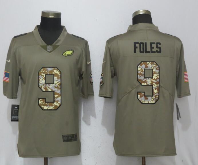  Eagles 9 Nick Foles Olive Camo Salute To Service Limited Jersey