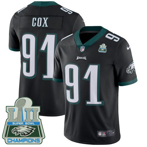  Eagles 91 Fletcher Cox Black 2018 Super Bowl Champions Vapor Untouchable Player Limited Jersey