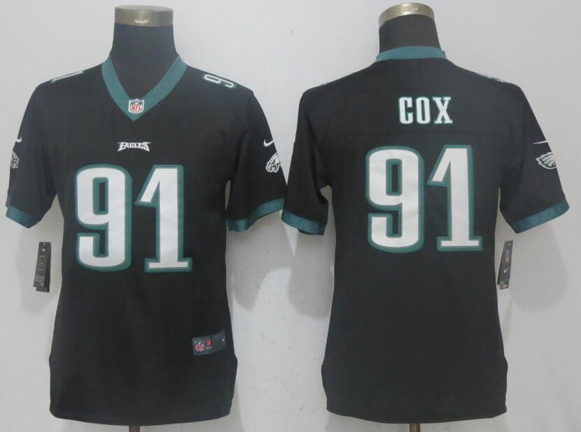  Eagles 91 Fletcher Cox Black Women Vapor Untouchable Player Limited Jersey