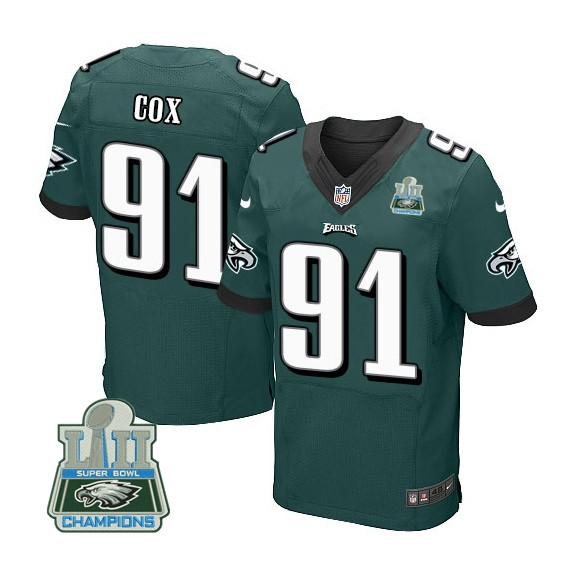  Eagles 91 Fletcher Cox Green 2018 Super Bowl Champions Elite Jersey