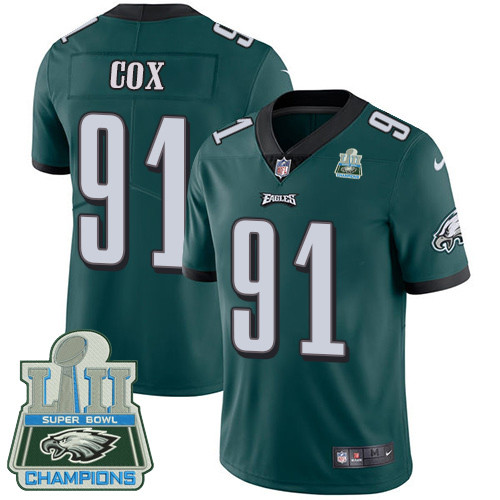  Eagles 91 Fletcher Cox Green 2018 Super Bowl Champions Vapor Untouchable Player Limited Jersey