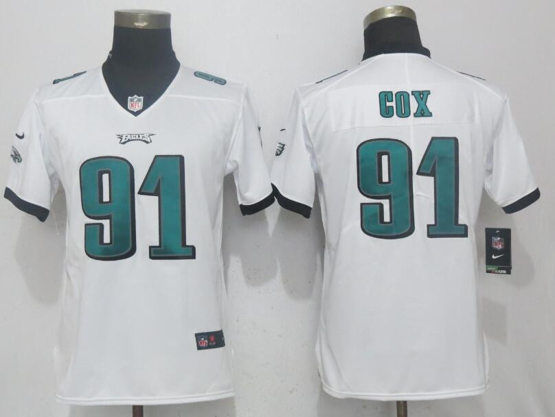  Eagles 91 Fletcher Cox White Women Vapor Untouchable Player Limited Jersey