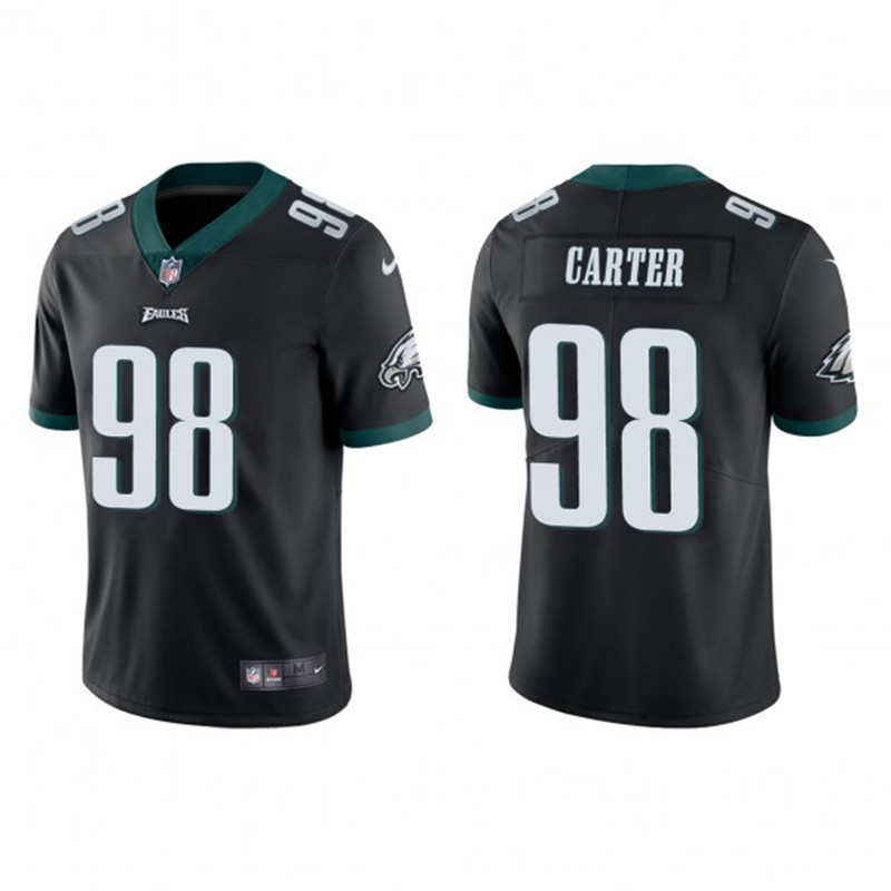 Nike Eagles 98 Jalen Carter Black 2023 NFL Draft Vapor Limited Jersey