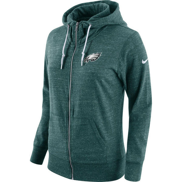  Eagles Fresh Logo Green Women's Full Zip Hoodie