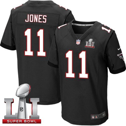  Falcons 11 Julio Jones Black Alternate Super Bowl LI 51 Men Stitched NFL Elite Jersey