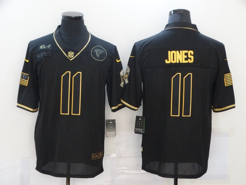 Nike Falcons 11 Julio Jones Black Gold 2020 Salute To Service Limited Jersey