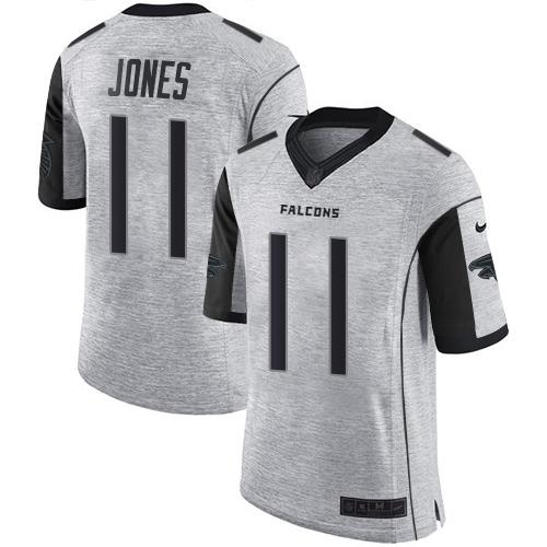  Falcons 11 Julio Jones Gray Men's Stitched NFL Limited Gridiron Gray II Jersey