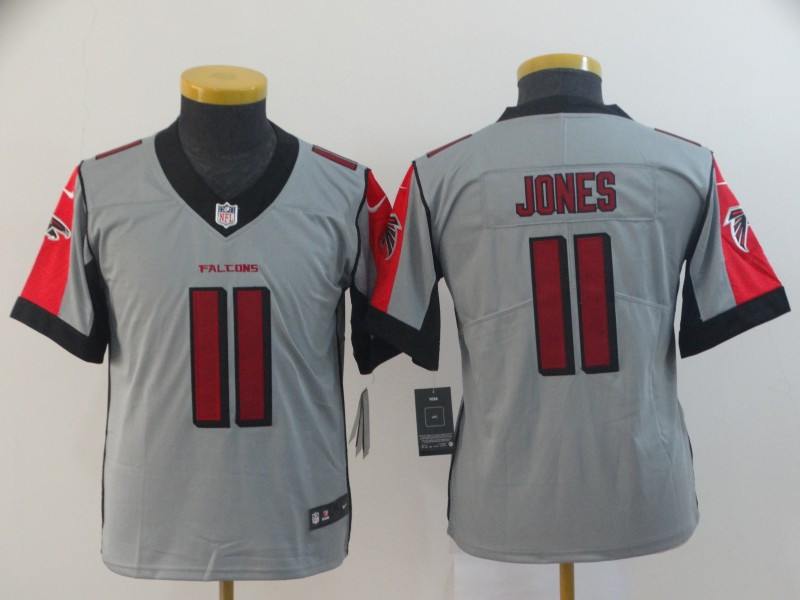 Nike Falcons 11 Julio Jones Gray Youth Inverted Legend Limited Jersey