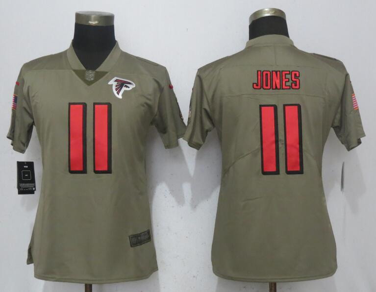  Falcons 11 Julio Jones Olive Women Salute To Service Limited Jersey