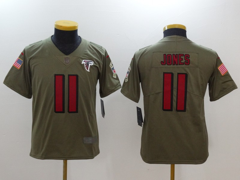  Falcons 11 Julio Jones Youth Olive Salute To Service Limited Jersey