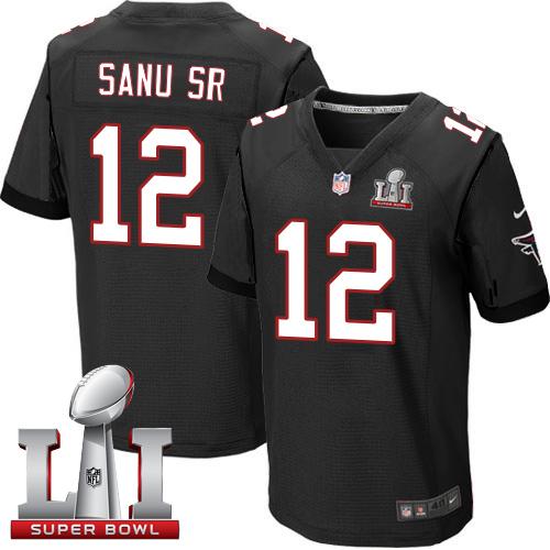  Falcons 12 Mohamed Sanu Sr Black Alternate Super Bowl LI 51 Men Stitched NFL Elite Jersey