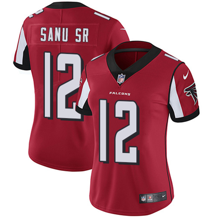  Falcons 12 Mohamed Sanu Sr Red Women Vapor Untouchable Limited Jersey