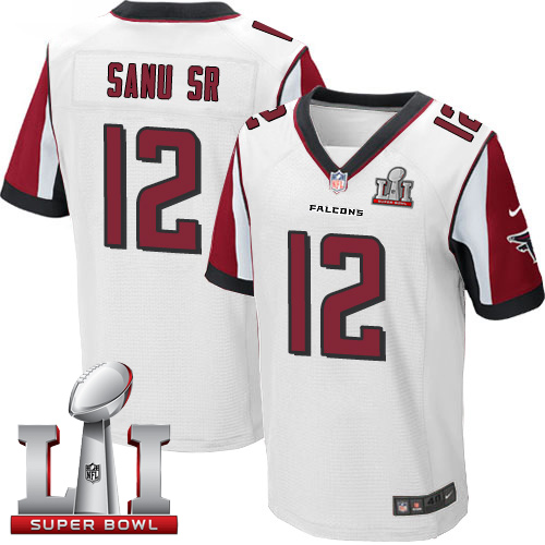  Falcons 12 Mohamed Sanu Sr White Super Bowl LI 51 Men Stitched NFL Elite Jersey