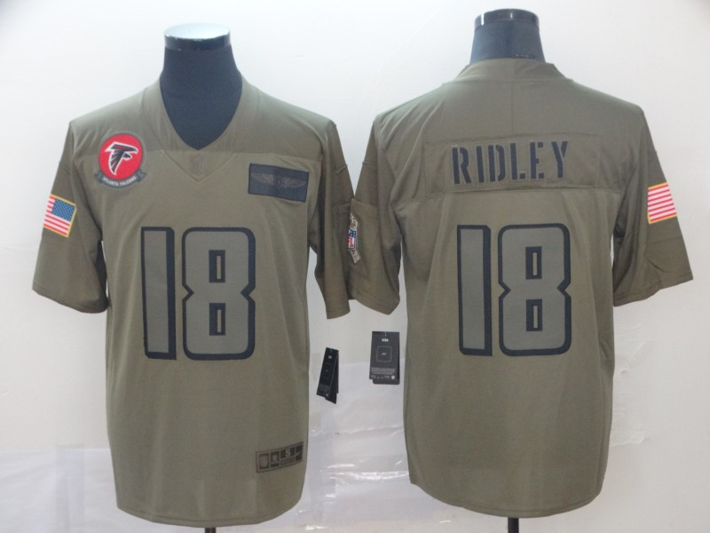 Nike Falcons 18 Calvin Ridley 2019 Olive Salute To Service Limited Jersey