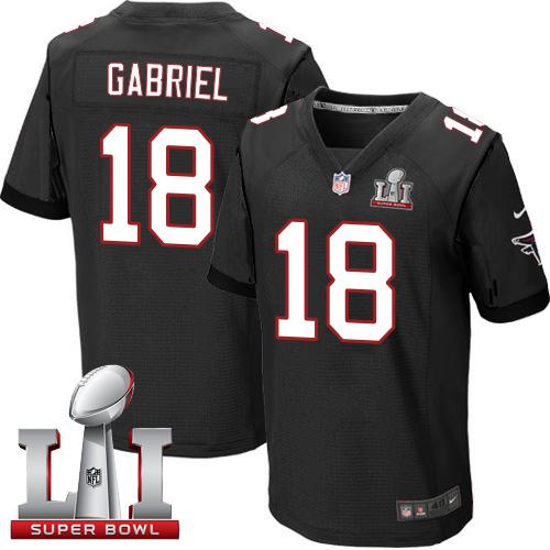  Falcons 18 Taylor Gabriel Black Alternate Super Bowl LI 51 Men Stitched NFL Elite Jersey