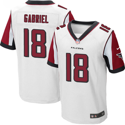  Falcons 18 Taylor Gabriel White Men Stitched NFL Elite Jersey