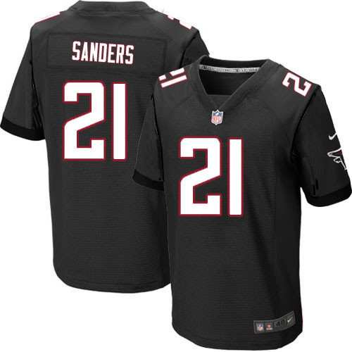  Falcons 21 Deion Sanders Black Elite Jersey