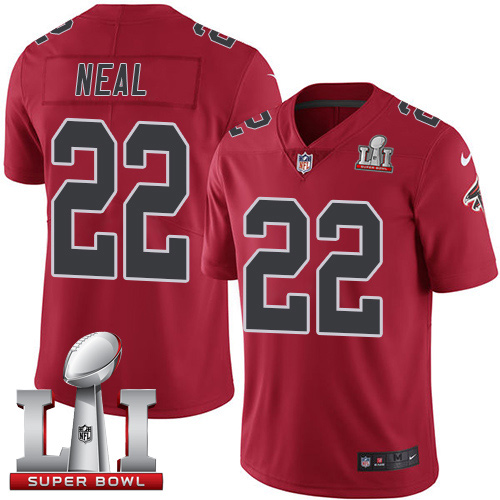  Falcons 22 Keanu Neal Red Super Bowl LI 51 Men Stitched NFL Limited Rush Jersey