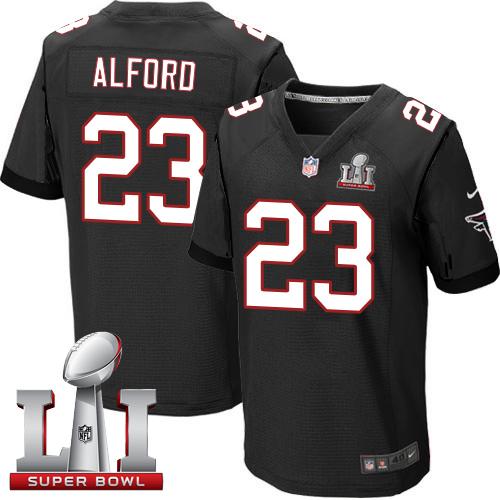  Falcons 23 Robert Alford Black Alternate Super Bowl LI 51 Men Stitched NFL Elite Jersey