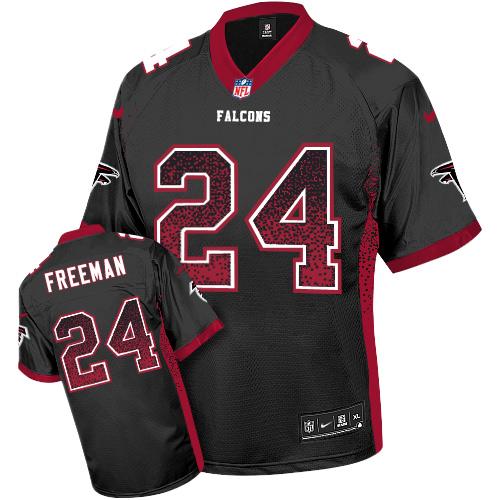  Falcons 24 Devonta Freeman Black Alternate Men's Stitched NFL Elite Drift Fashion Jersey