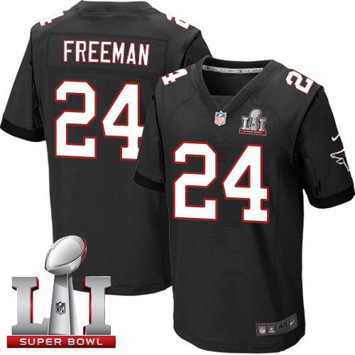  Falcons 24 Devonta Freeman Black Alternate Super Bowl LI 51 Men Stitched NFL Elite Jersey