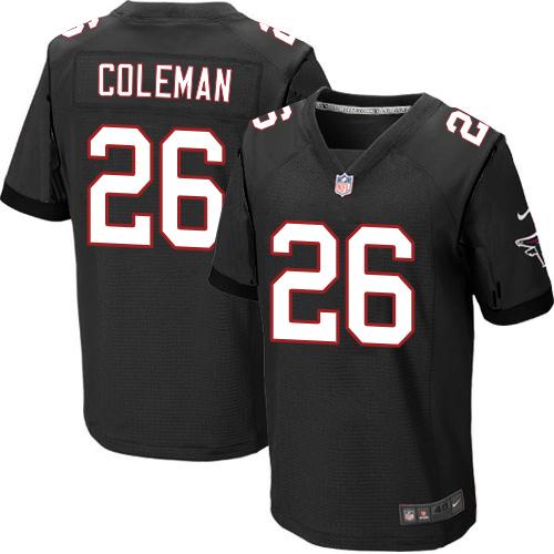  Falcons 26 Tevin Coleman Black Alternate Men Stitched NFL Elite Jersey