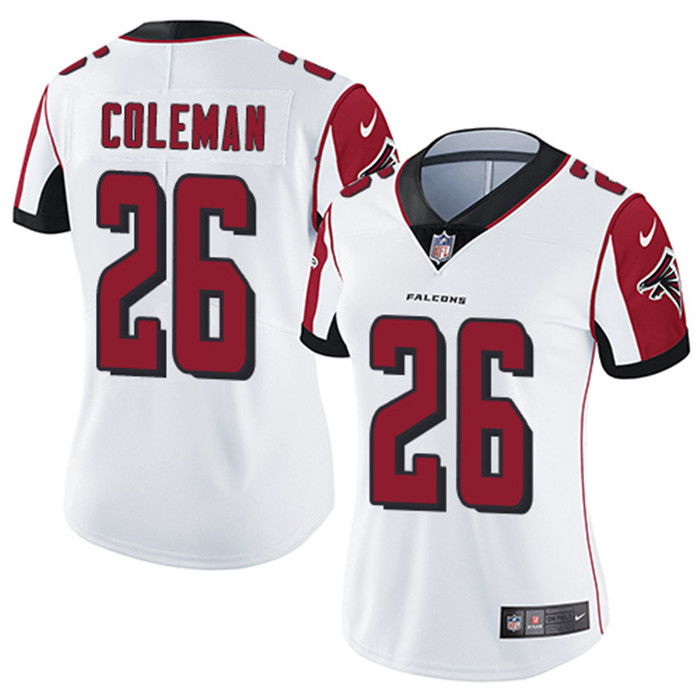  Falcons 26 Tevin Coleman White Women Vapor Untouchable Limited Jersey