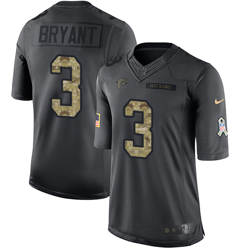 Falcons 3 Matt Bryant Black Men Stitched NFL Limited 2016 Salute To Service Jersey