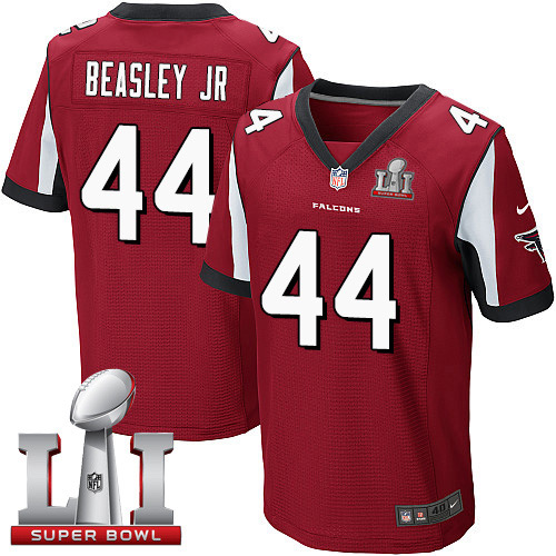  Falcons 44 Vic Beasley Jr Red Team Color Super Bowl LI 51 Men Stitched NFL Elite Jersey